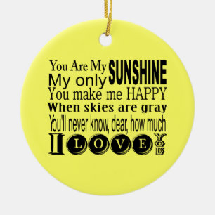 You Are My Sunshine Apparel and Gifts Ceramic Tree Decoration