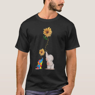You Are My Sunshine Autism Awareness Sunflower Ele T-Shirt
