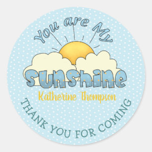 You Are My Sunshine Baby Boy Shower   Classic Round Sticker