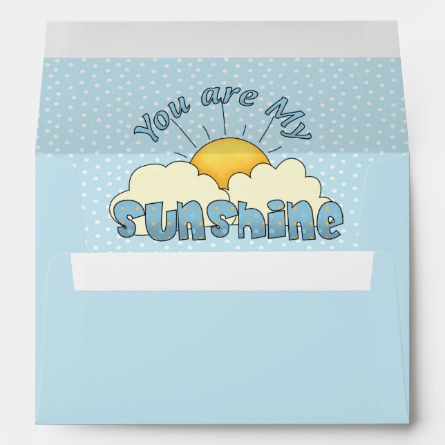 You Are My Sunshine Baby Boy Shower  Envelope (Back (Bottom))