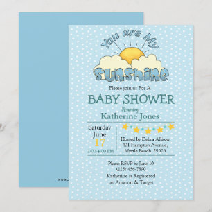 You Are My Sunshine Baby Boy Shower Invitation