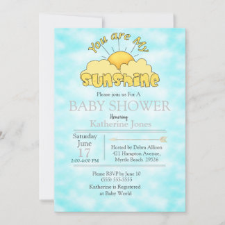 You Are My Sunshine Baby Nuetral Shower Invitation