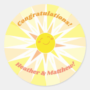 You are my Sunshine Baby Shower  Classic Round Sticker