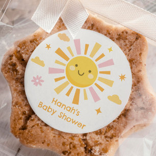 You are my sunshine baby shower classic round sticker