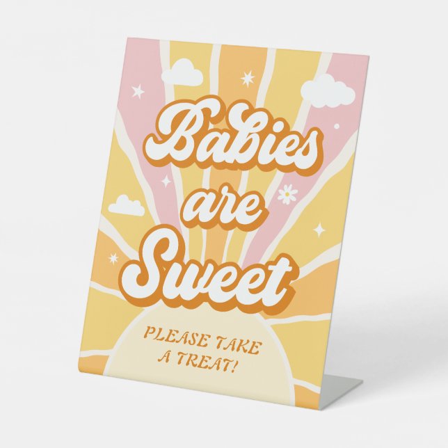 You are my sunshine baby shower favour pedestal sign (Front)