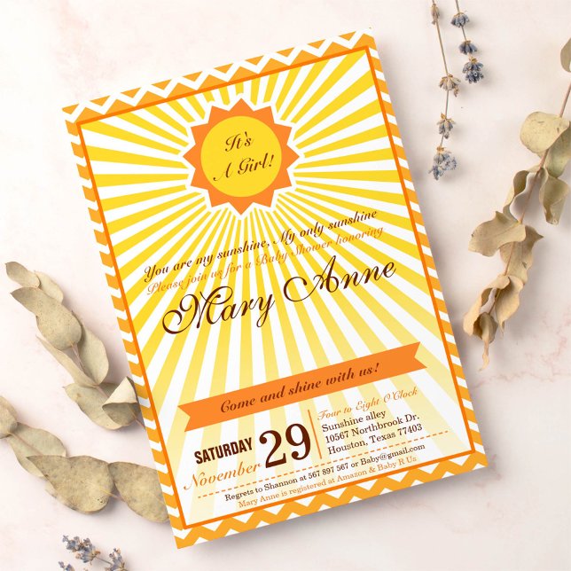 You are my Sunshine Baby Shower Invitation (Creator Uploaded)