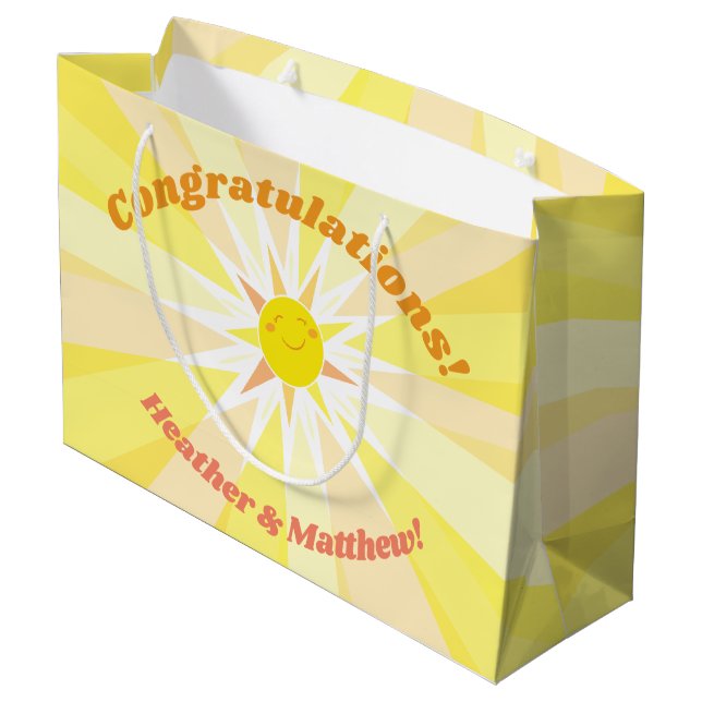 You are my Sunshine Baby Shower  Large Gift Bag (Back Angled)