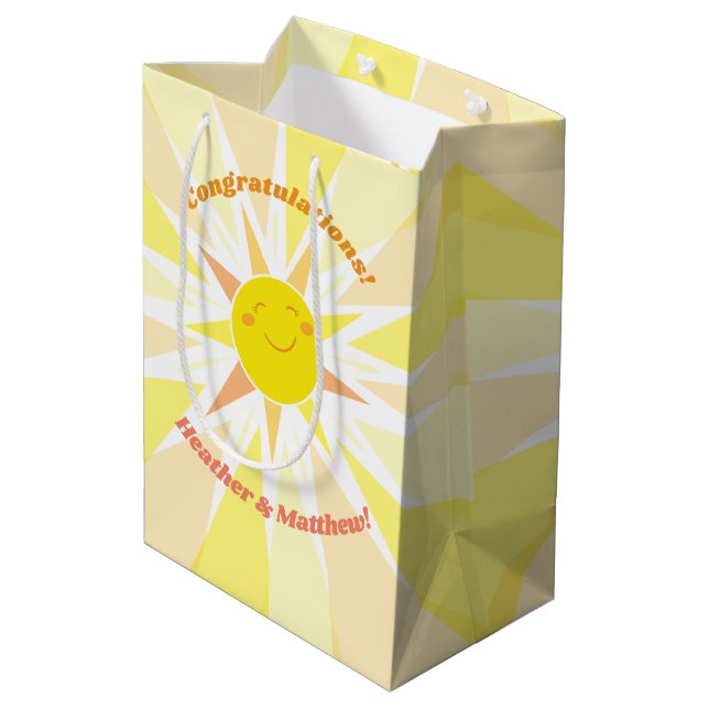 You are my Sunshine Baby Shower  Medium Gift Bag (Back Angled)