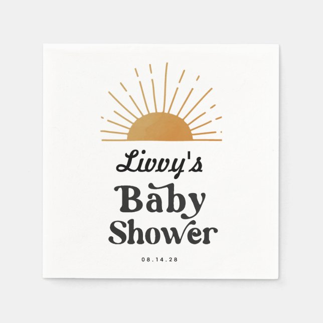 You are my Sunshine Baby Shower Napkin (Front)