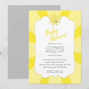 You are my sunshine baby shower, neutral gender invitation