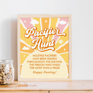 You are my Sunshine Baby Shower Pacifier Hunt  Poster