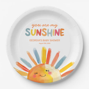You Are My Sunshine Baby Shower Paper Plate