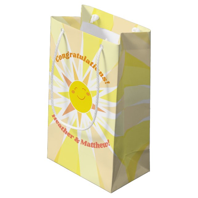 You are my Sunshine Baby Shower  Small Gift Bag (Back Angled)