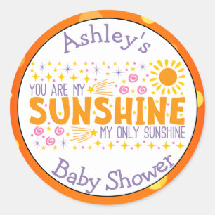 You Are My Sunshine Baby Shower Stickers