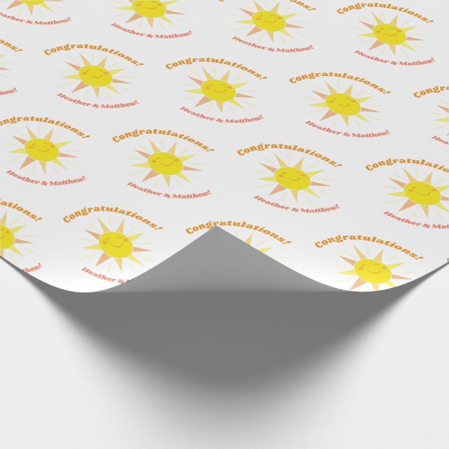 You are my Sunshine Baby Shower  Wrapping Paper (Corner)