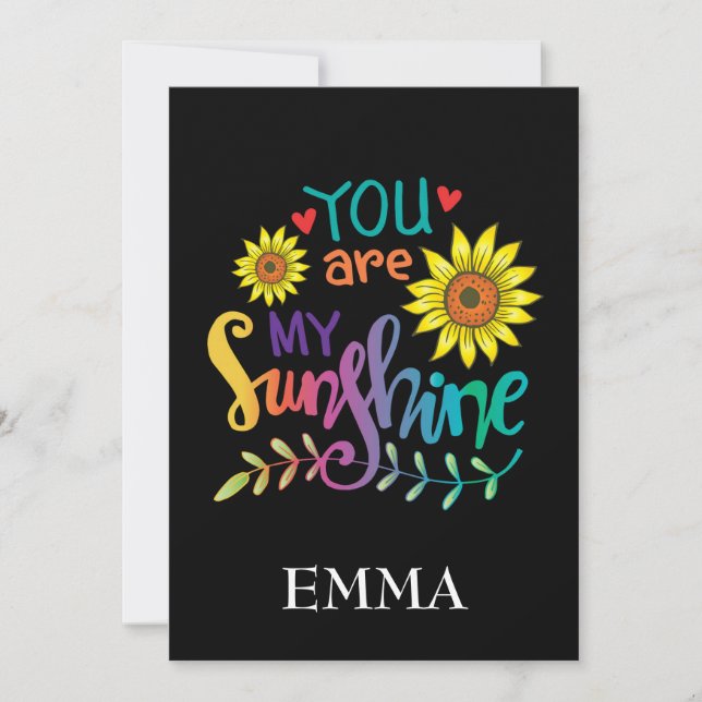 You Are My Sunshine Birthday Card (Front)