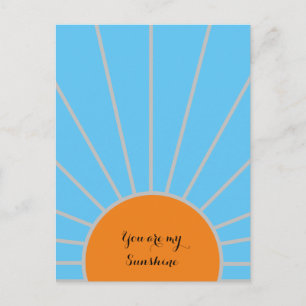 "You are my Sunshine" Blue and Orange Postcard