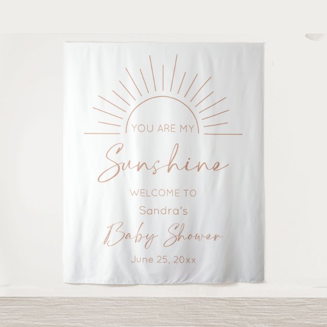 You Are My Sunshine Boho Baby Shower Tapestry (Front)