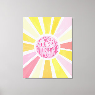 You Are My Sunshine Bright Watercolor Baby Gift Canvas Print