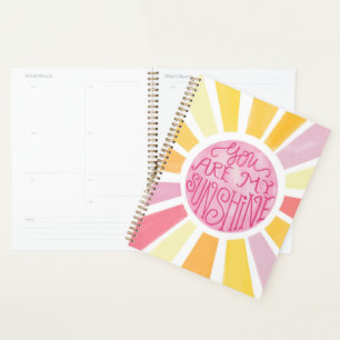 You Are My Sunshine Bright Watercolor Gift  Planner
