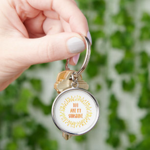 You are my Sunshine Bright Watercolor Key Ring