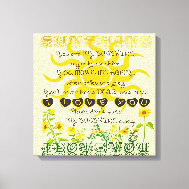 You are my sunshine. canvas print (Front)