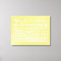 You Are My Sunshine Canvas Wall Art