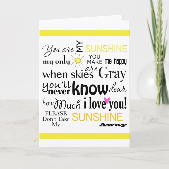 You are my Sunshine Card (Front)