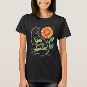 You are My Sunshine Cat Sunflower Art for Cat Love T-Shirt
