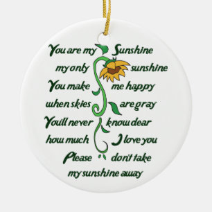 You are my Sunshine Ceramic Tree Decoration