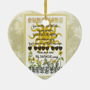 You are my sunshine ceramic tree decoration
