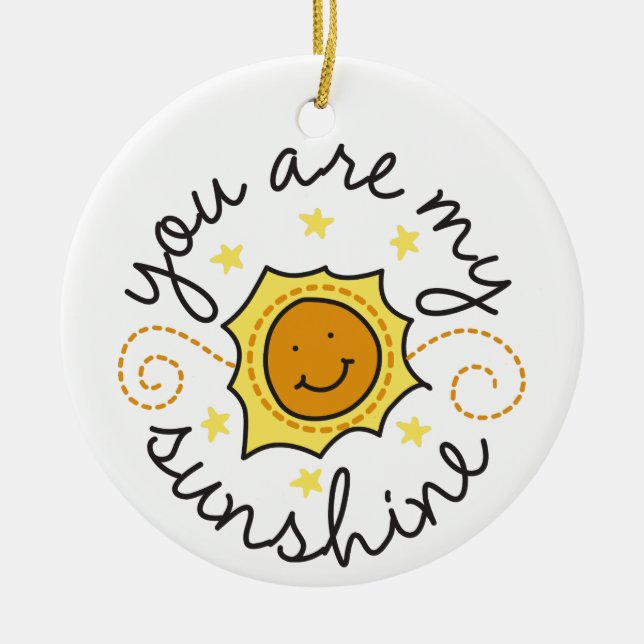 You Are My Sunshine Ceramic Tree Decoration (Front)