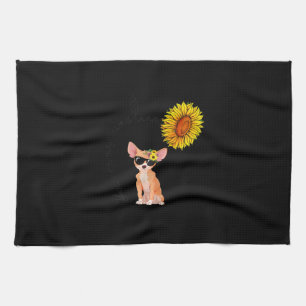 You Are My Sunshine Chihuahua Sunflower Chiahuahua Tea Towel