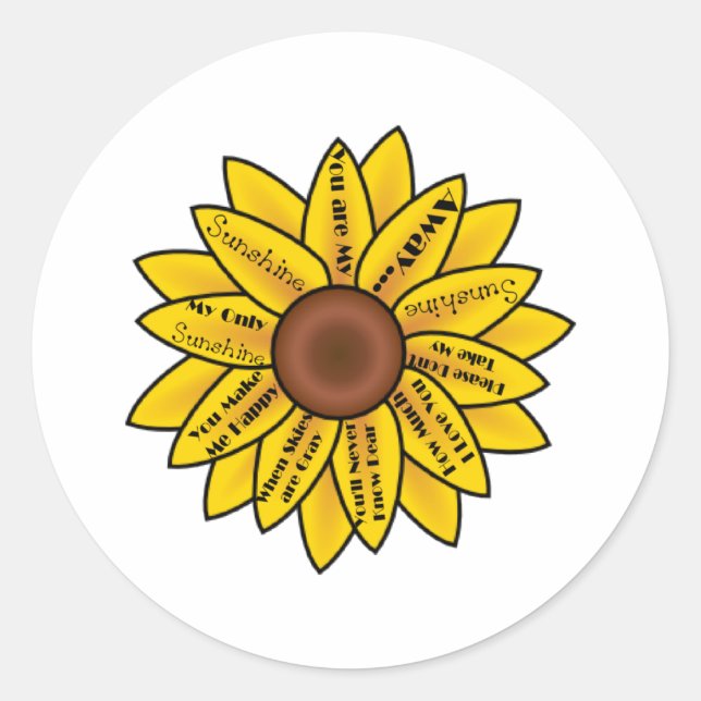 You are my Sunshine Classic Round Sticker (Front)