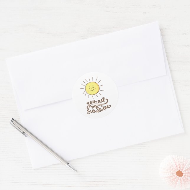 You Are My Sunshine Classic Round Sticker (Envelope)