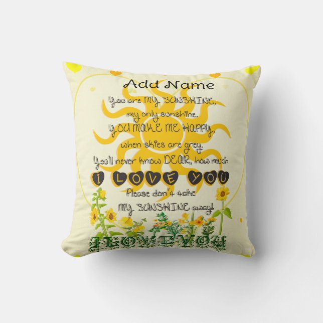 You Are My Sunshine Cushion (Front)