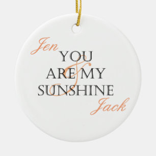 You Are My Sunshine - Customised with Names Ceramic Tree Decoration