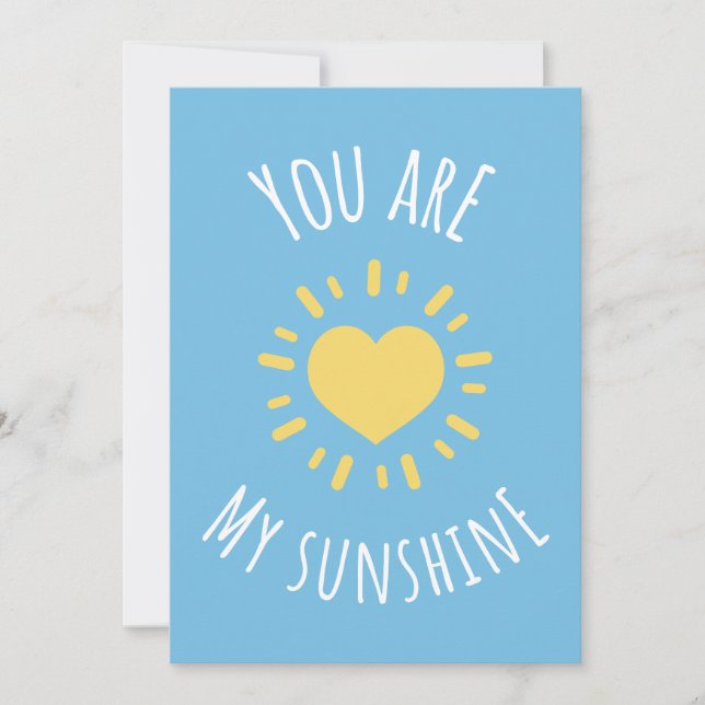 'You Are My Sunshine' Cute Heart Sun Design  Thank You Card (Front)
