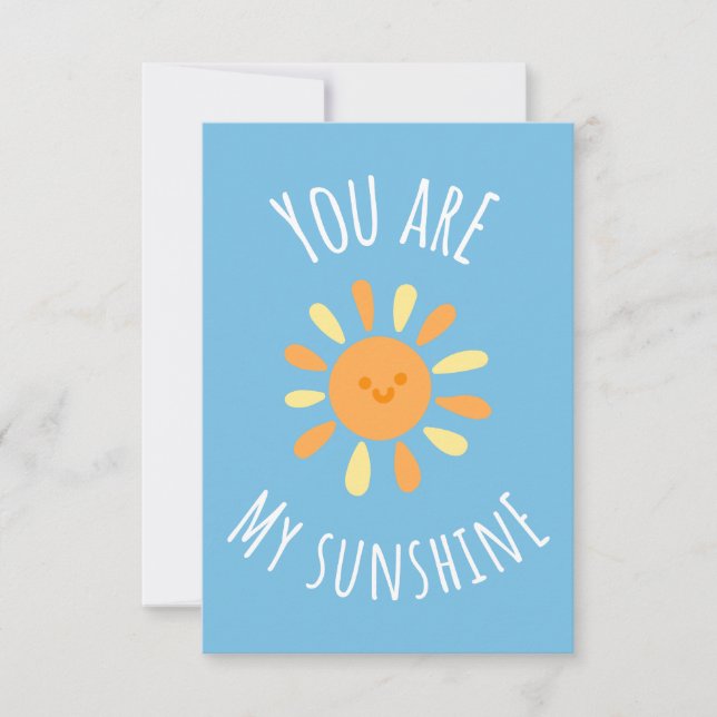 'You Are My Sunshine' Cute Sun Design Cheerful Thank You Card (Front)