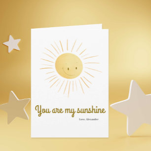 You Are My Sunshine Cute Sun Personalised Greeting Card