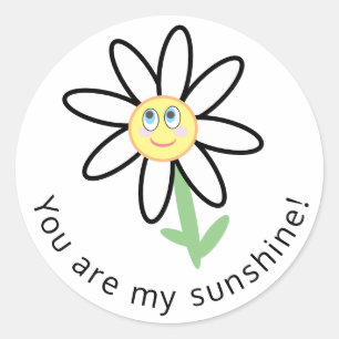 You are my Sunshine CuteHappy Daisy Flower Sticker