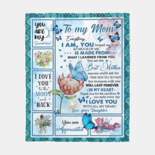 You Are My Sunshine For Daughter Love Fleece Blanket