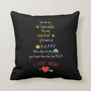 You Are My Sunshine Gift Quote Cushion