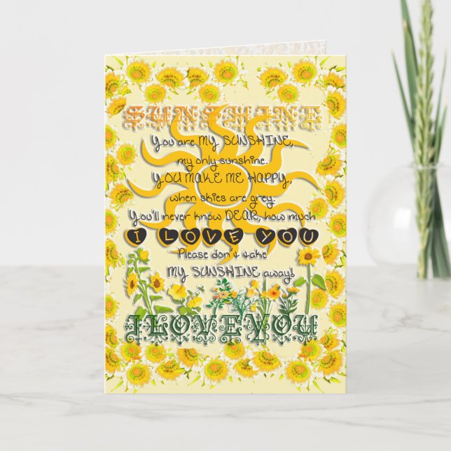 You Are My Sunshine Graphic Arts Card (Front)