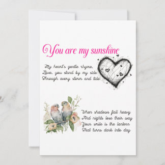 You are my Sunshine greetings card 