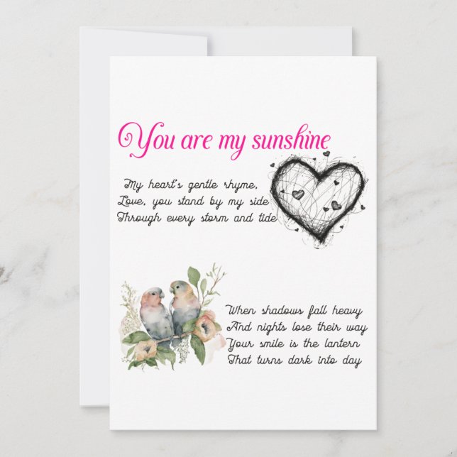 You are my Sunshine greetings card  (Front)