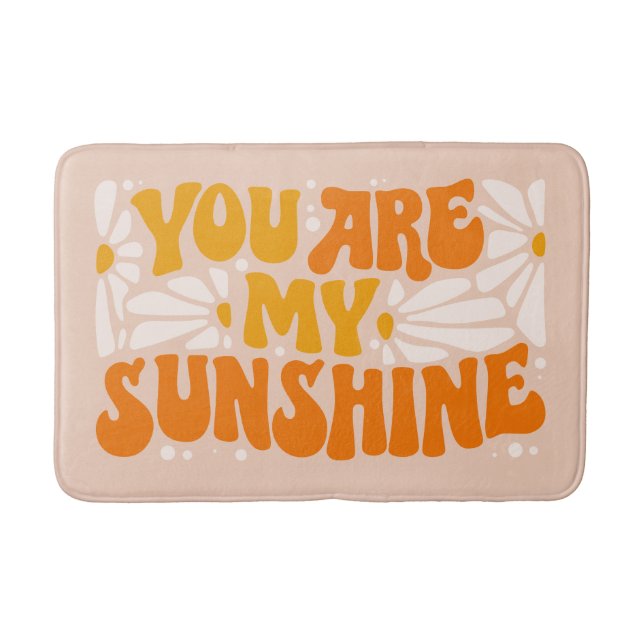 You Are My Sunshine Groovy Graphic Bath Mat (Front)