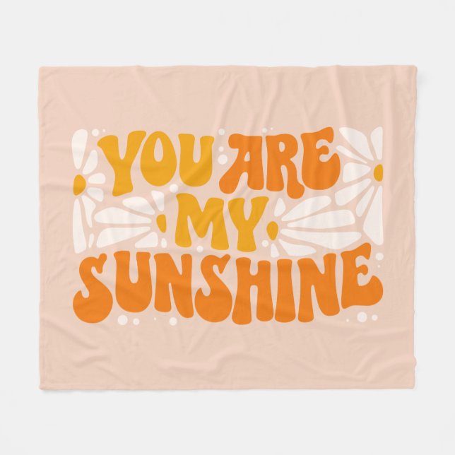 You Are My Sunshine Groovy Graphic Fleece Blanket (Front (Horizontal))