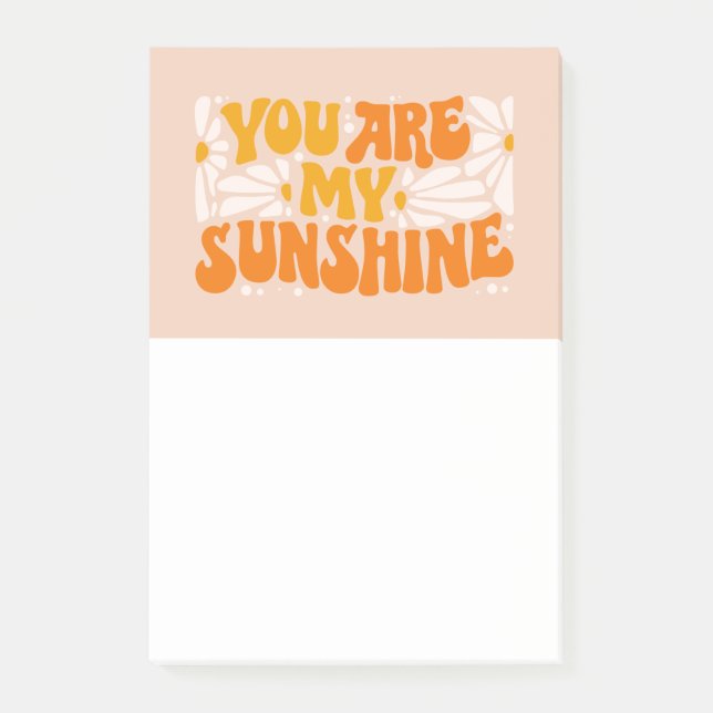 You Are My Sunshine Groovy Graphic Post-it Notes (Front)