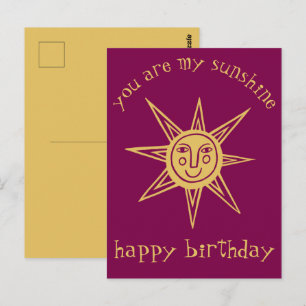 You are my sunshine HAPPY BIRTHDAY CUSTOM Postcard